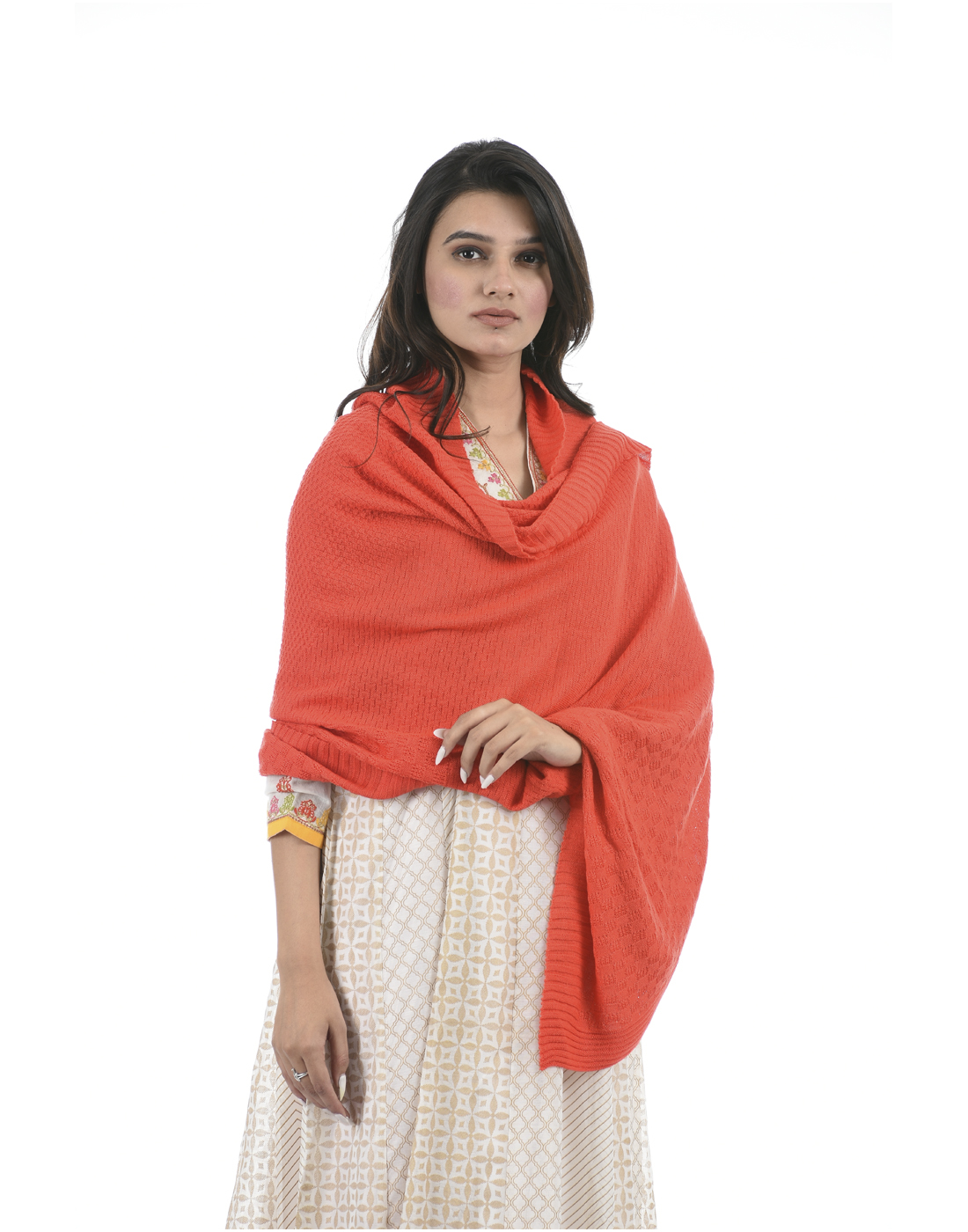 Portobello Wome Casual Wear Orange Shawl